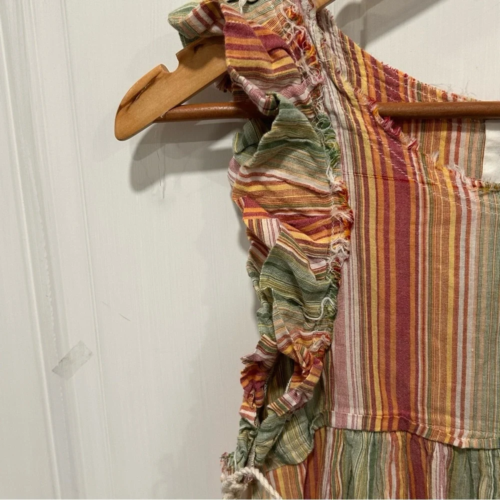 Laurence Dolige Paris 100% Cotton Striped Ruffle Dress, romantic whimsical, Sz 0 - Picture 4 of 13